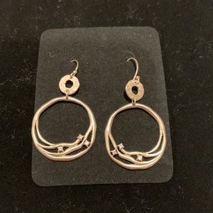 Silpada silver and cz’s earrings on French wire drop.